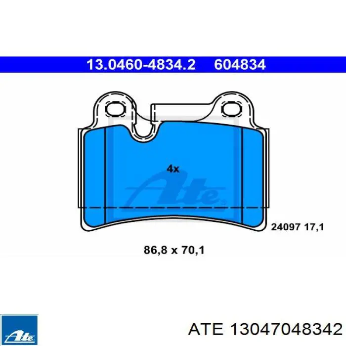 13.0470-4834.2 ATE pastillas de freno traseras