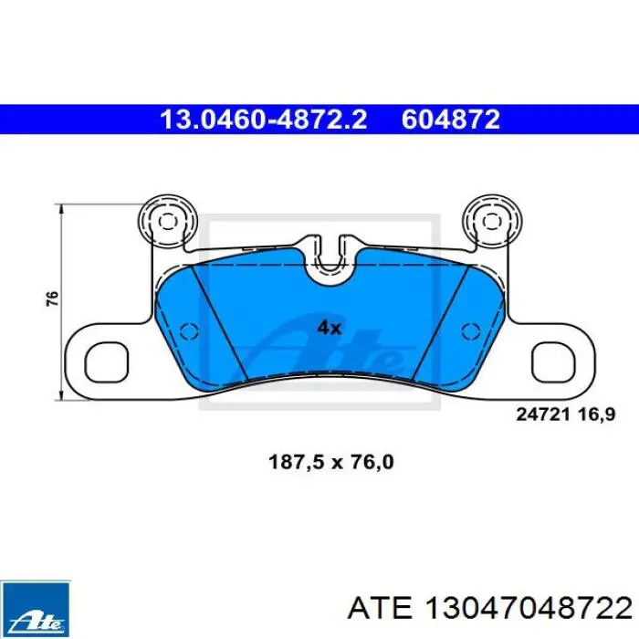 13.0470-4872.2 ATE pastillas de freno traseras