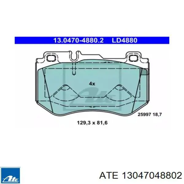 13.0470-4880.2 ATE pastillas de freno delanteras