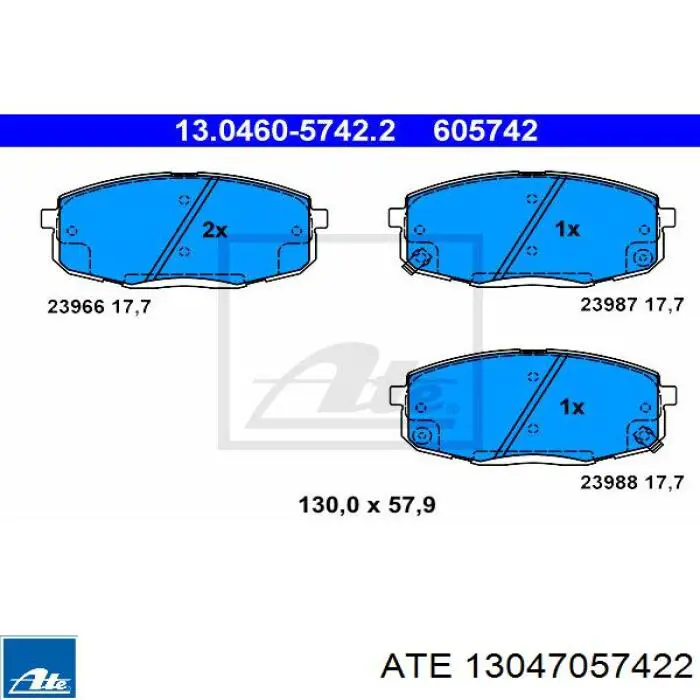 13.0470-5742.2 ATE pastillas de freno delanteras