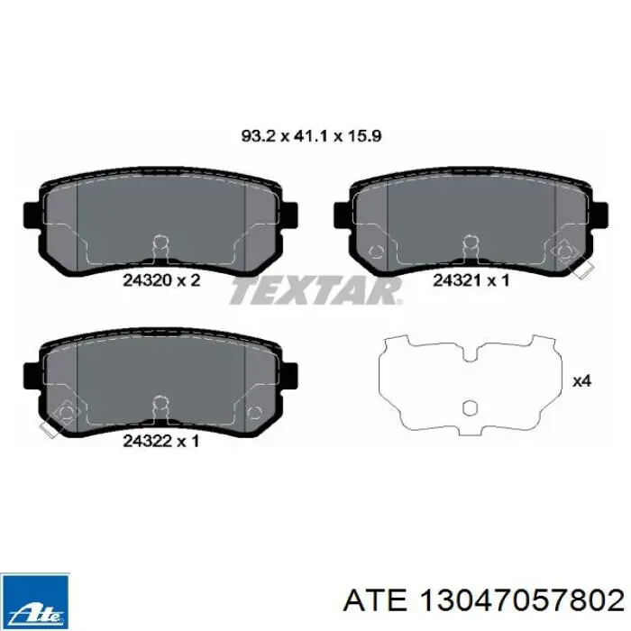Pastillas de freno traseras 583023SA30 Hyundai/Kia