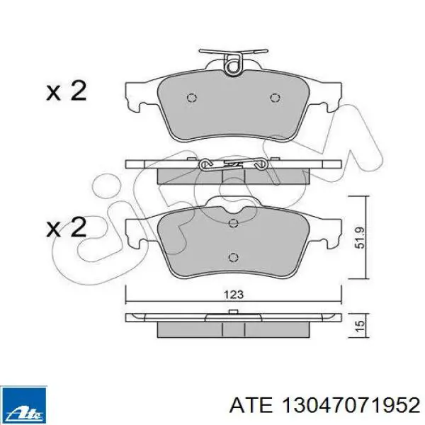 Comprar 13047071952 ATE Pastillas traseras de freno