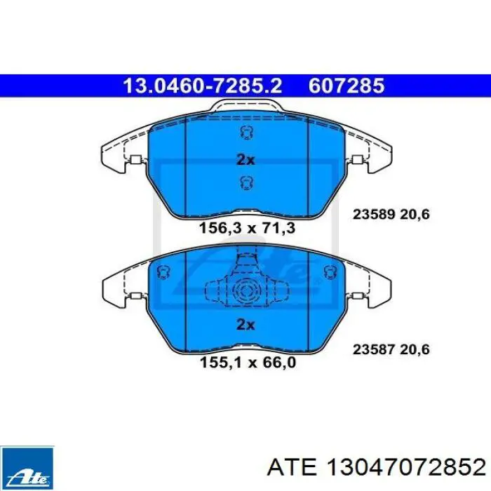 13.0470-7285.2 ATE pastillas de freno delanteras