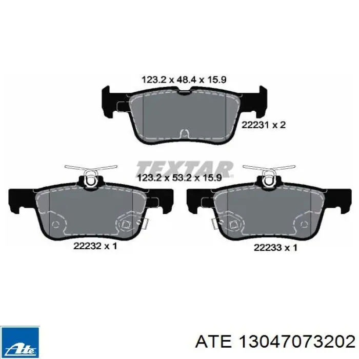 13.0470-7320.2 ATE pastillas de freno traseras