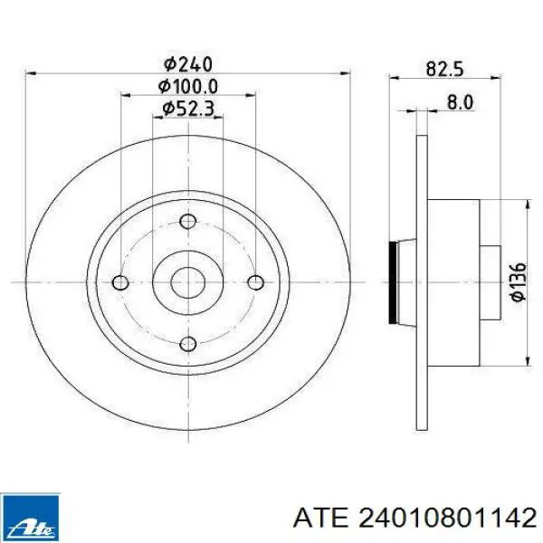 Disco de freno trasero Alfa Romeo 33 905
