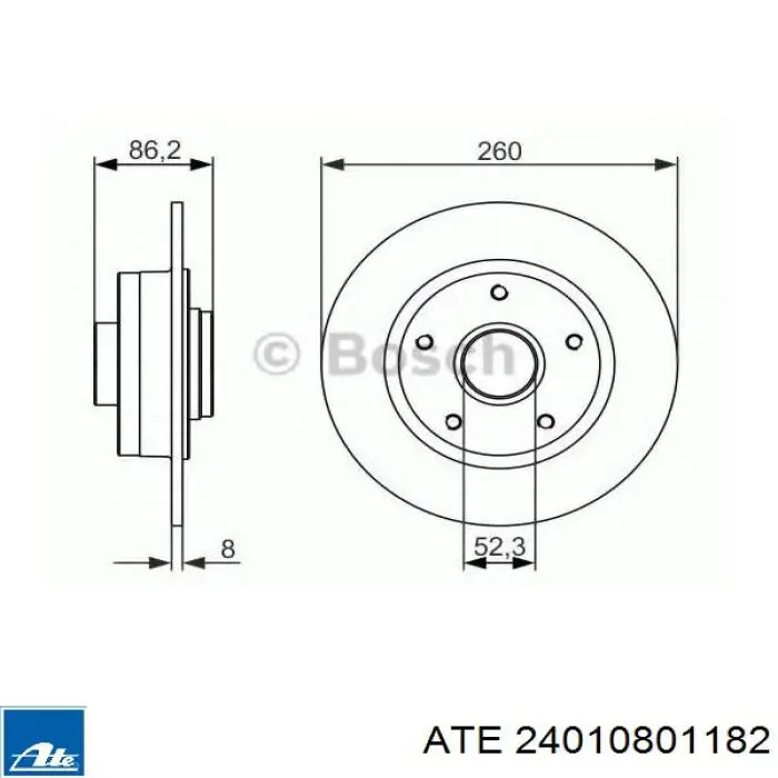 24.0108-0118.2 ATE disco de freno trasero