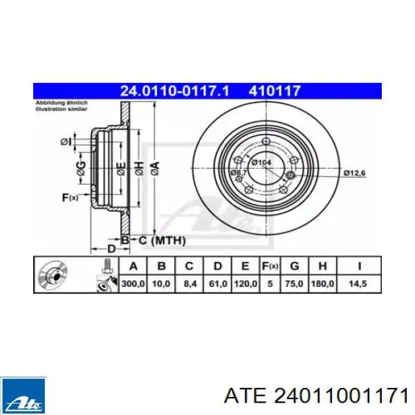 Disco de freno trasero BMW 5 E34