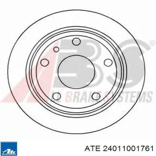 24.0110-0176.1 ATE disco de freno trasero