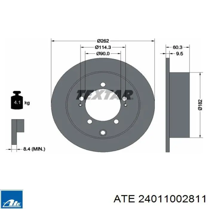 24.0110-0281.1 ATE disco de freno trasero