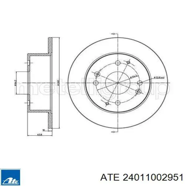 Disco de freno trasero ATE 24011002951 precio, desde 48,90 EUR