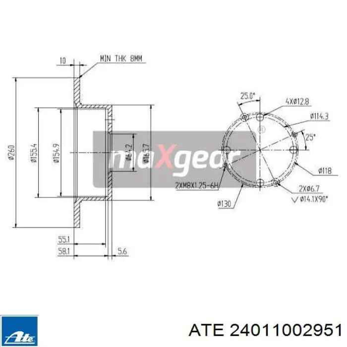 Comprar 24011002951 ATE Disco de freno trasero