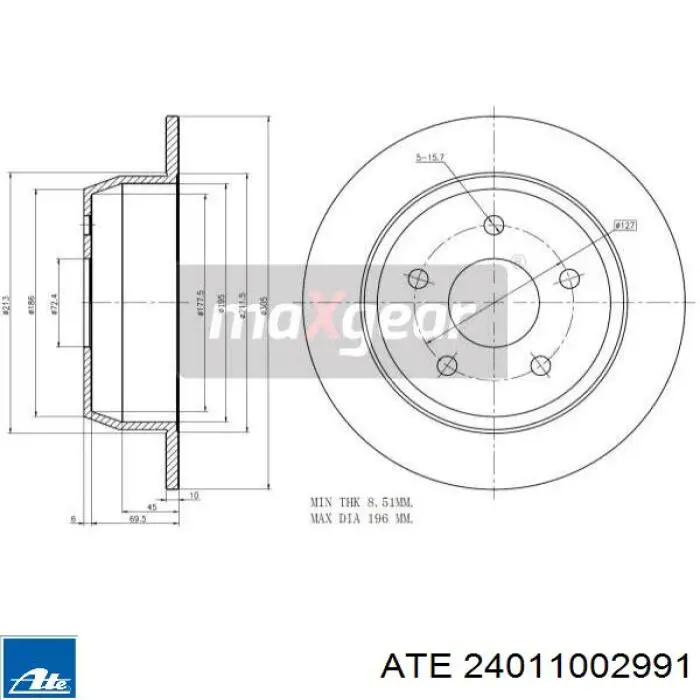 Disco de freno trasero Jeep Cherokee 2 XJ