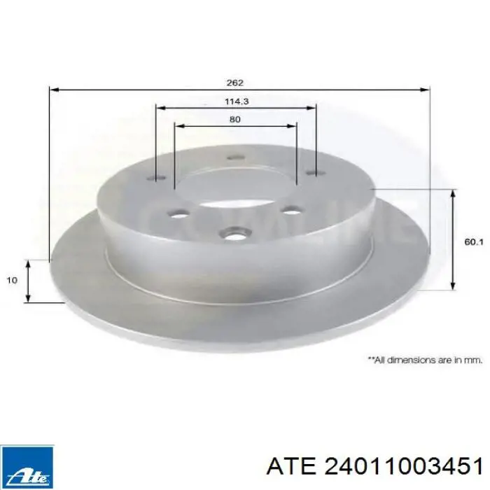Comprar 24011003451 ATE Disco de freno trasero