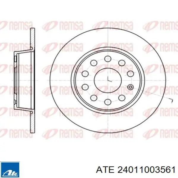 Disco de freno trasero ATE 24011003561 precio, desde 27,18 EUR