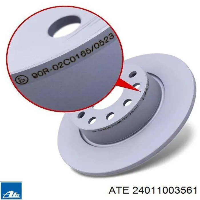 Disco de freno trasero 24011003561 ATE