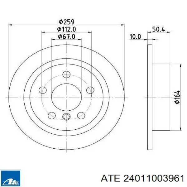Disco de freno trasero MINI Cooper F57