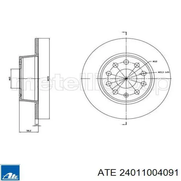 24011004091 ATE disco de freno trasero