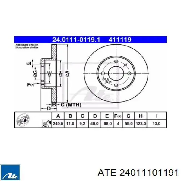 Disco de freno trasero Alfa Romeo 146 930