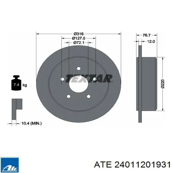 Disco de freno trasero Japan Parts DP902C precio, desde 130,20 EUR