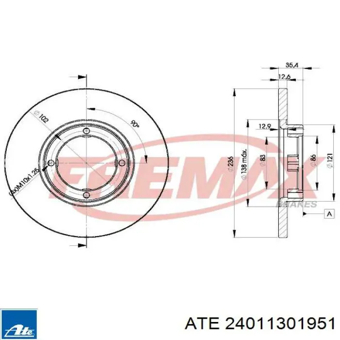 Freno de disco delantero Chevrolet Spark (Matiz) M200, M250
