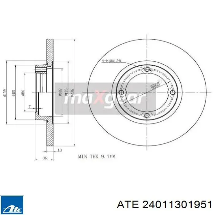 Freno de disco delantero Chevrolet Spark (Matiz) M200, M250