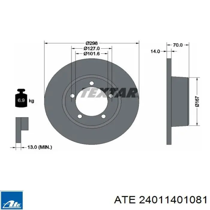 24011401081 ATE disco de freno delantero