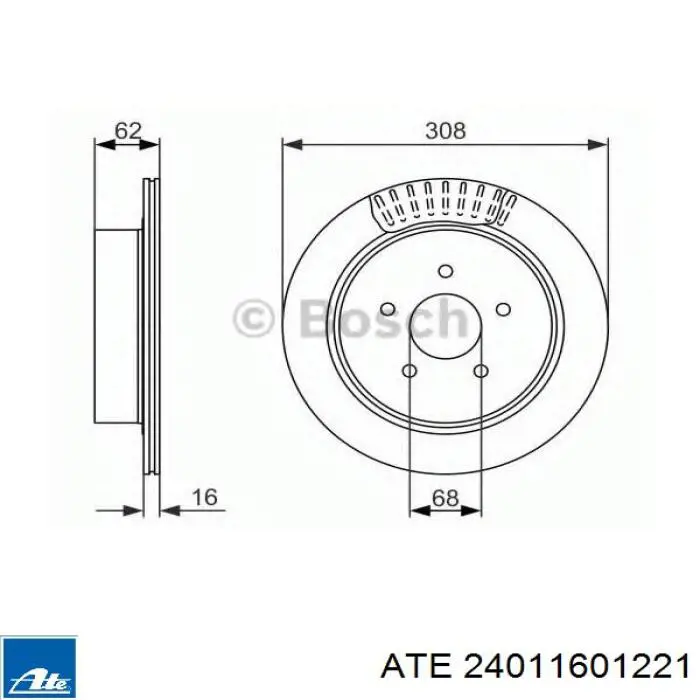 Disco de freno trasero ATE 24011601221 precio, desde 39,76 EUR