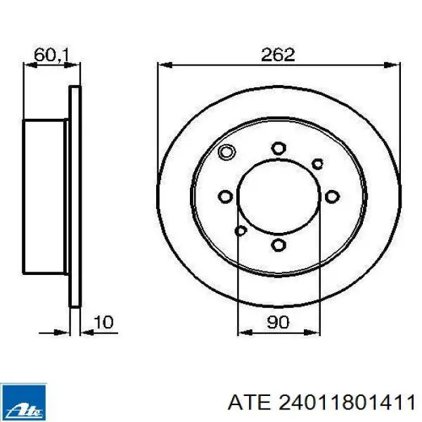 24.0118-0141.1 ATE disco de freno trasero