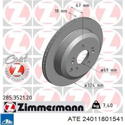 Disco de freno trasero 584113J500 Hyundai/Kia