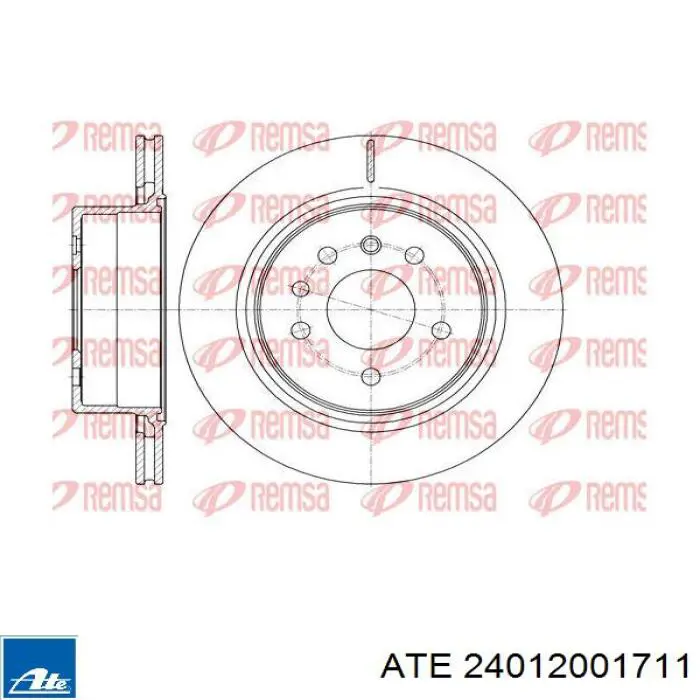 Disco de freno trasero 0569120 Opel