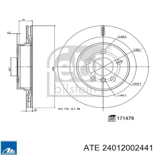24012002441 ATE disco de freno trasero