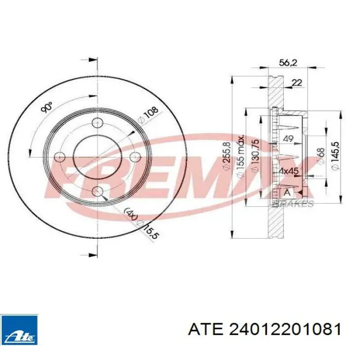 Comprar 24012201081 ATE Freno de disco delantero
