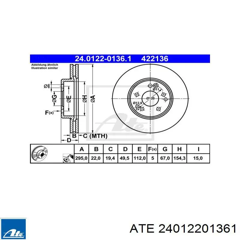 Comprar A1244211512 Mercedes Freno de disco delantero
