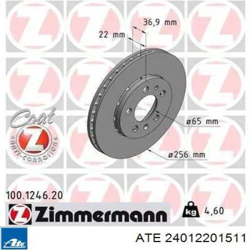 Frenos delanteros ATE 24012201511 precio, desde 28,67 EUR