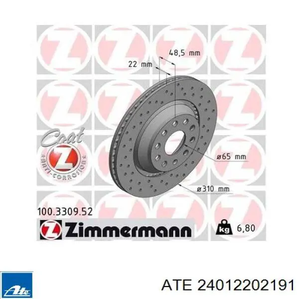 24012202191 ATE Frenos traseros