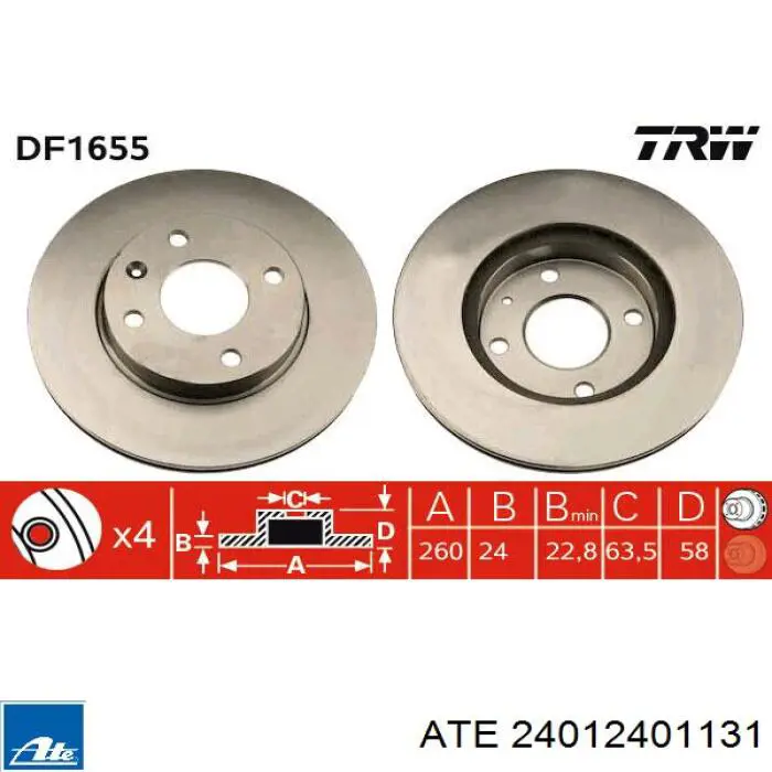 Disco de freno 6134505 Ford