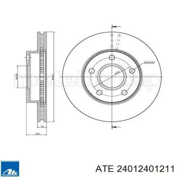 24.0124-0121.1 ATE freno de disco delantero
