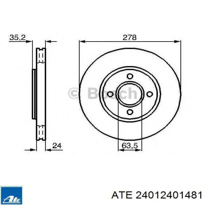 Disco de freno delantero Ford 5024174