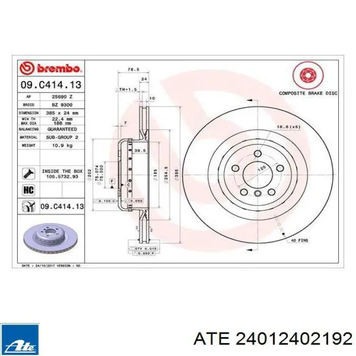 B2107VBR Samko disco de freno trasero