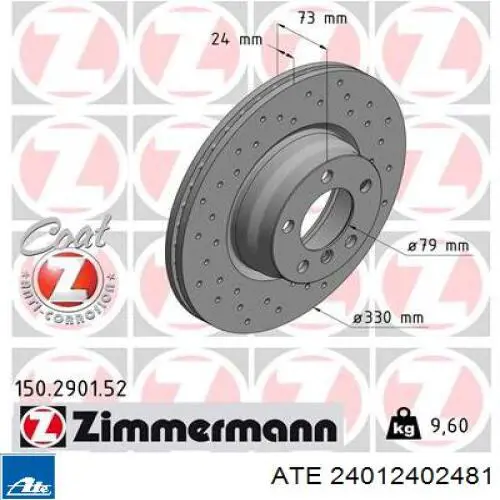 Frenos delanteros ATE 24012402481 precio, desde 52,72 EUR