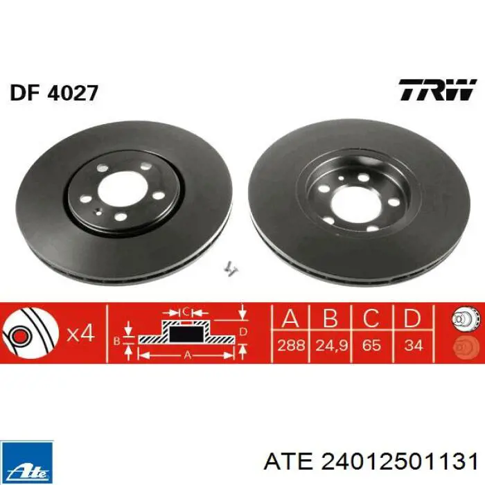 Freno de disco delantero Mercedes E C124
