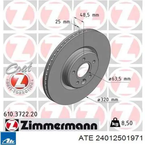Comprar 24012501971 ATE Freno de disco delantero