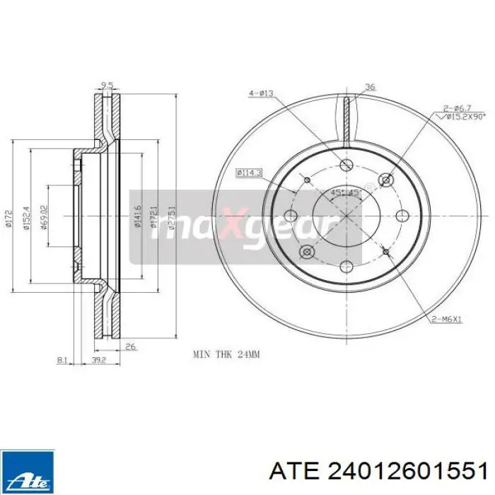 Frenos delanteros ATE 24012601551 precio, desde 41,43 EUR