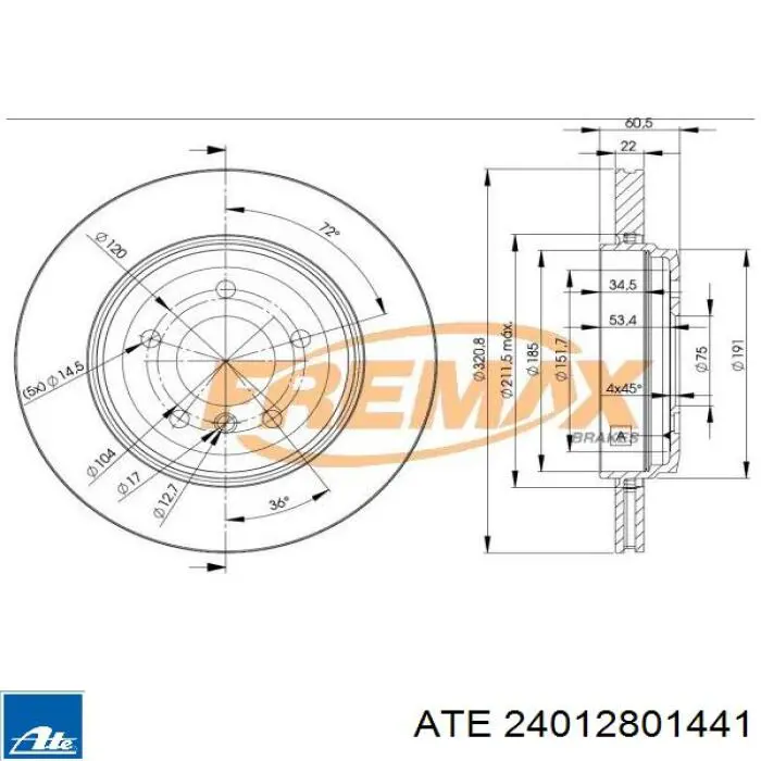 Comprar 24012801441 ATE Freno de disco delantero