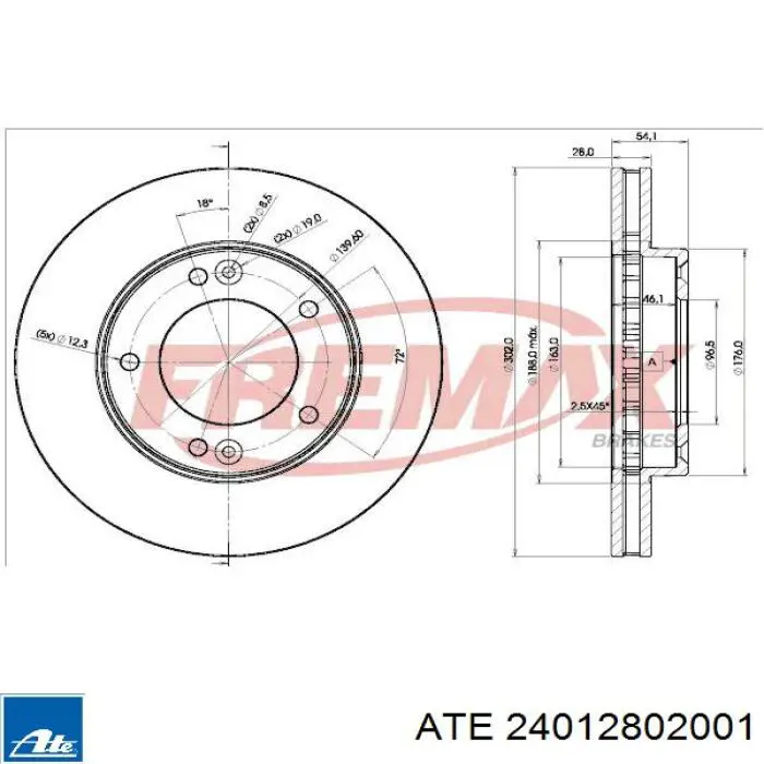 24.0128-0200.1 ATE freno de disco delantero