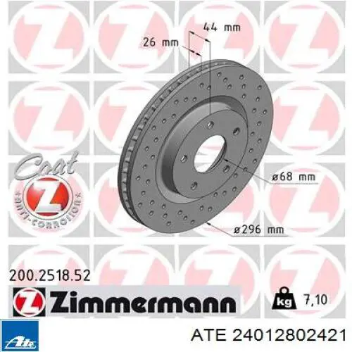 Comprar 24012802421 ATE Freno de disco delantero