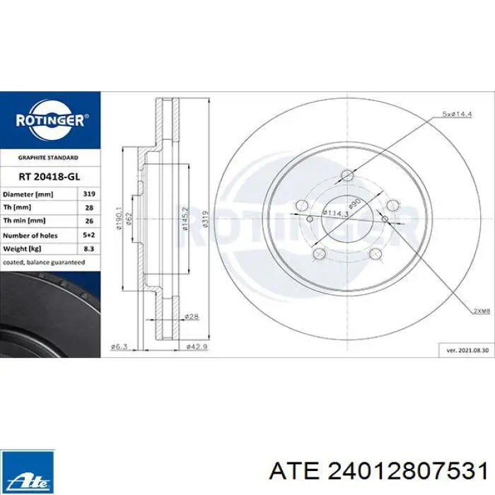 Comprar 24012807531 ATE Freno de disco delantero