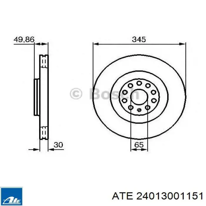 Comprar 24013001151 ATE Freno de disco delantero