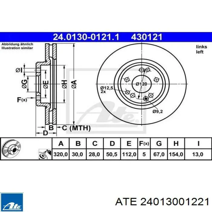 Disco de freno A1294211812 Mercedes