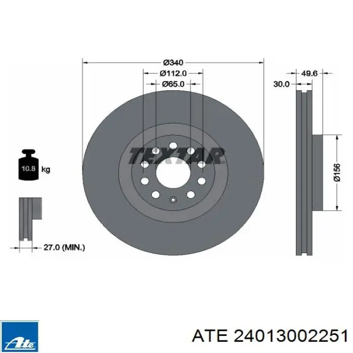 Frenos delanteros ATE 24013002251 precio, desde 73,73 EUR